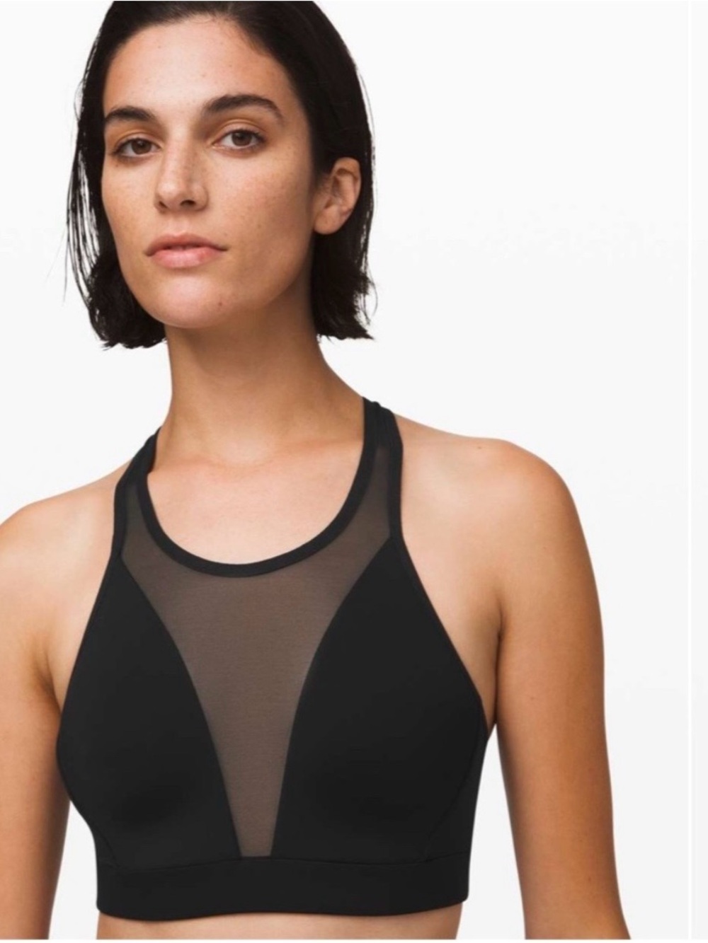lululemon athletica Black High-Neck Mesh Sports Bra